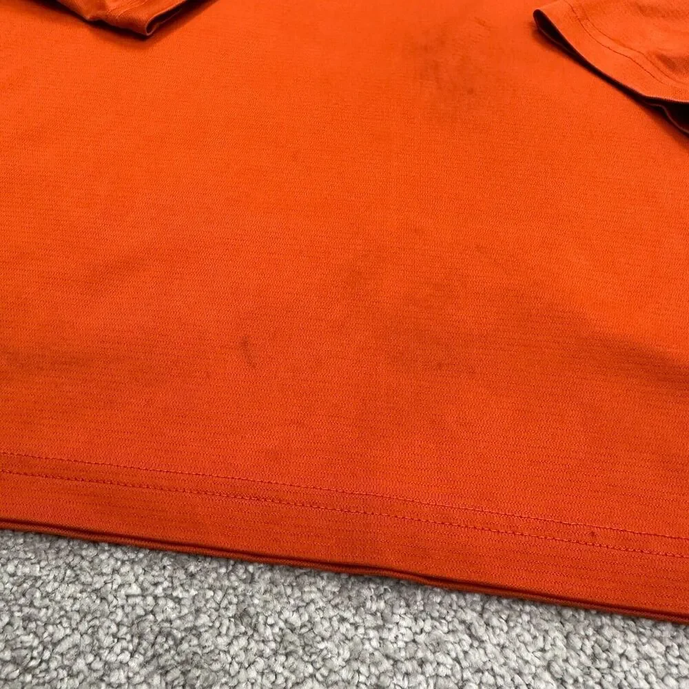 Columbia Omni Wick Shirt Men Medium Orange Long Sleeve Henley Neck Casual Active